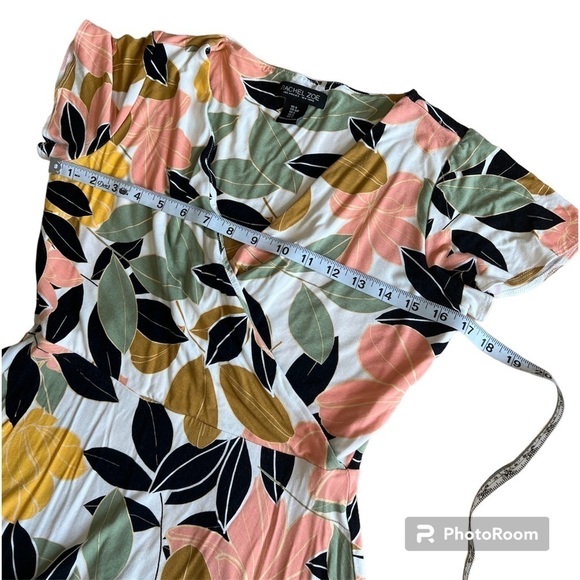 Rachel Zoe short sleeve multicolored floral a-line stretchy dress size small - Picture 5 of 7